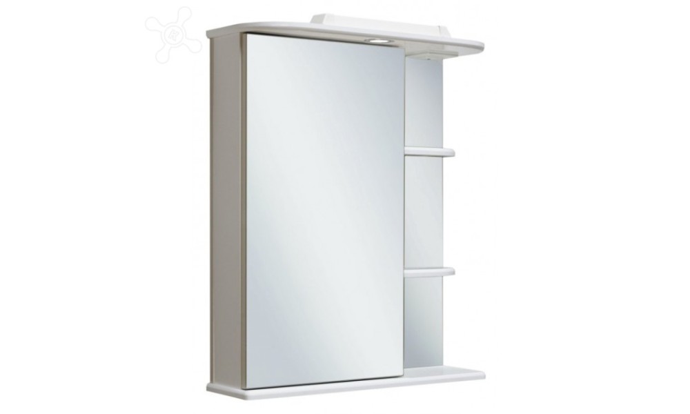 Зеркало-шкаф "Магнолия" 50 см, свет,выкл., розетка, белое